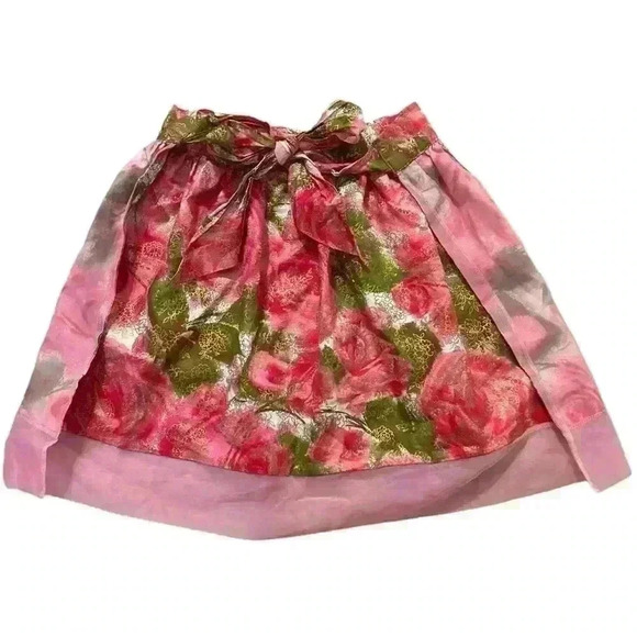 Hot Pink Rose Floral Mesh Vintage 70’s Apron - Picture 2 of 4